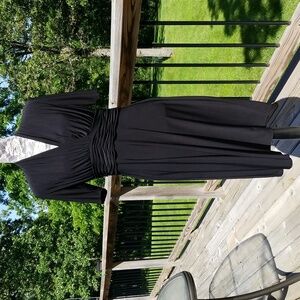 Evan-Picone ruched v-neck dress